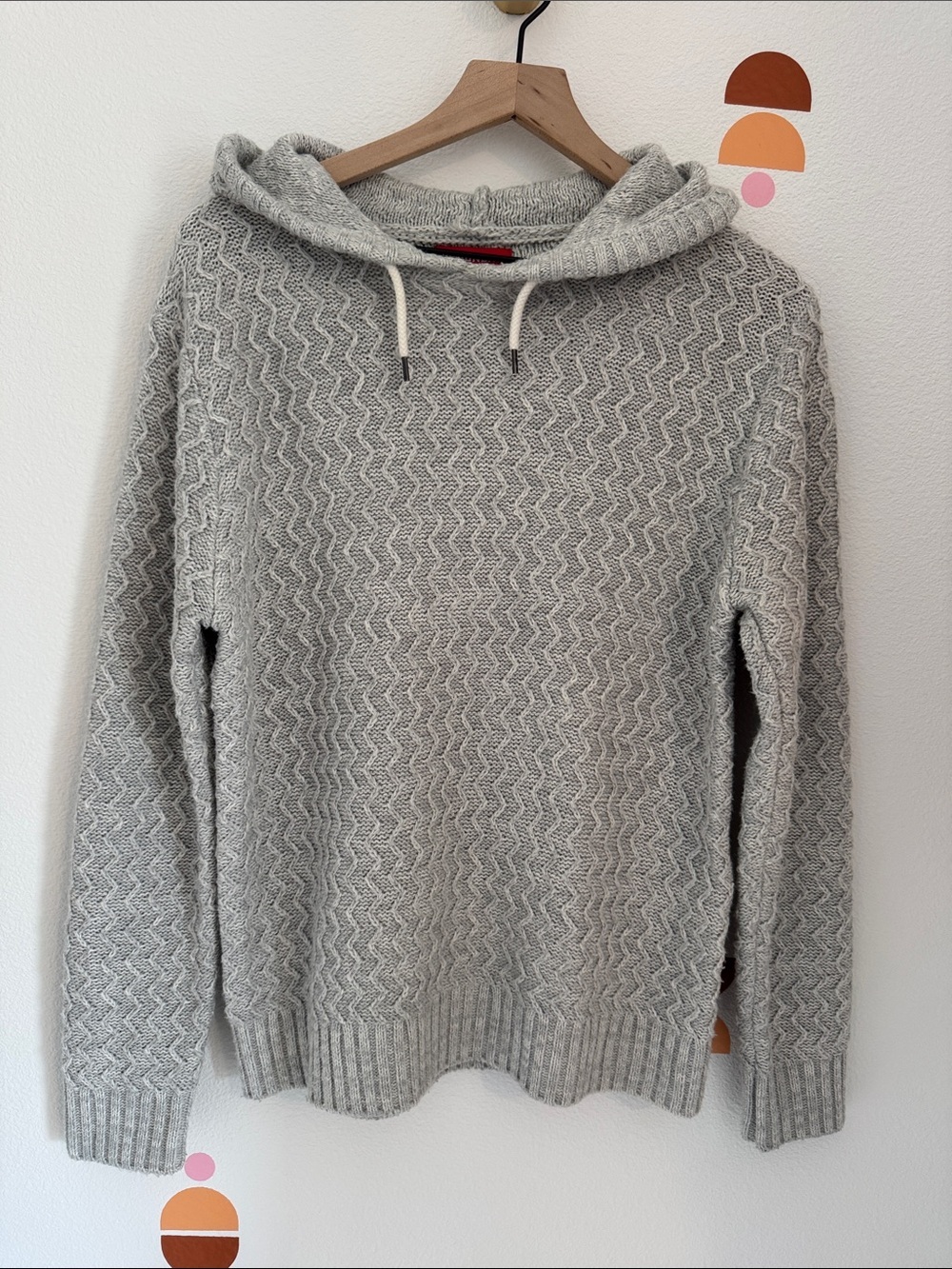 UNIONBAY Light Gray Knit Hooded Crewneck Sweater N0160